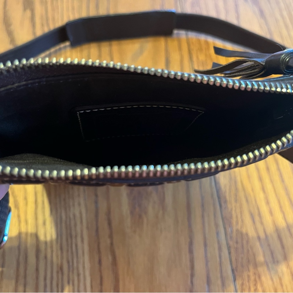 Coach Signature Stripe Python Trim Swingback Cros… - image 8